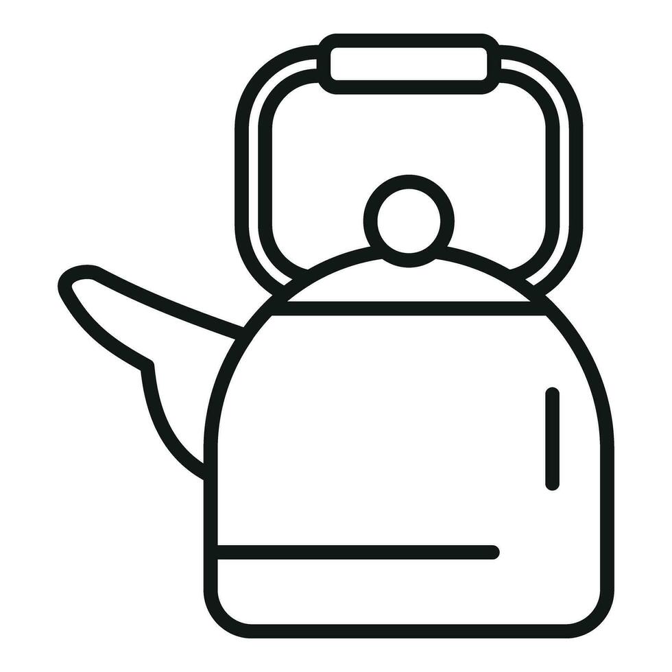Campsite outdoor kettle icon outline vector. Nature camping vector
