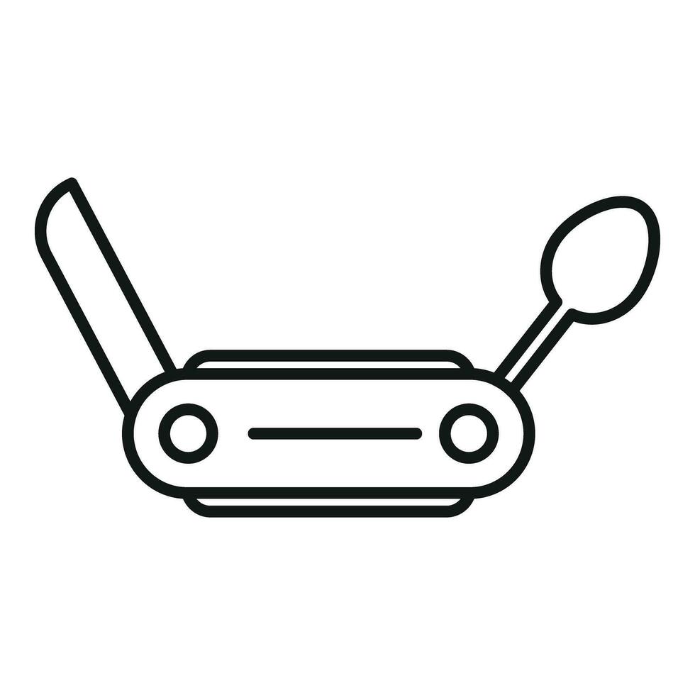 Campsite multitool icon outline vector. Healthy forest tourist vector