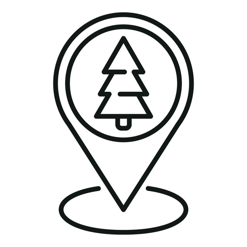 Campsite forest location icon outline vector. Healthy cabin vector