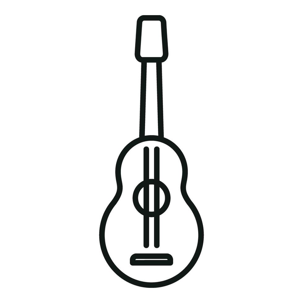 Campsite guitar for music icon outline vector. Night nature party vector