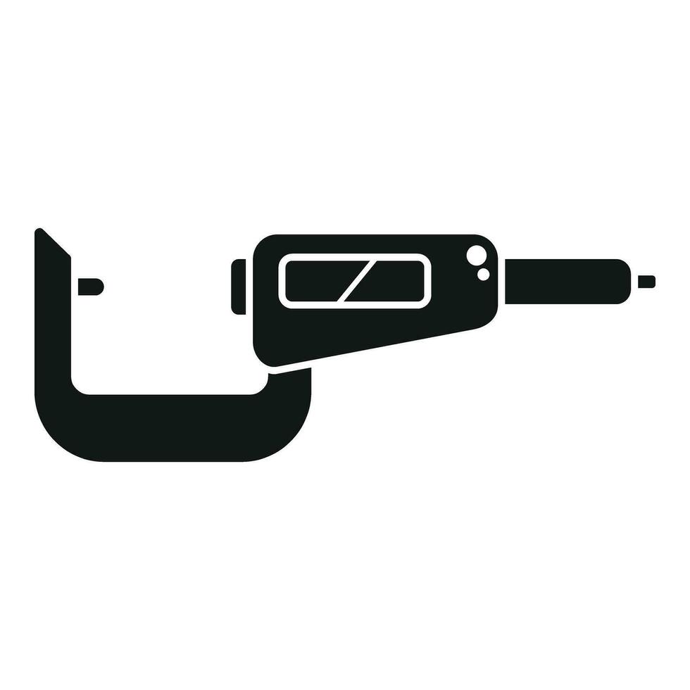 Build digital micrometer icon simple vector. Metallic tool vector