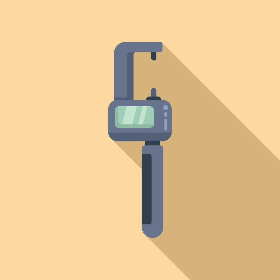 Digital micrometer device icon flat vector. Laboratory tool vector