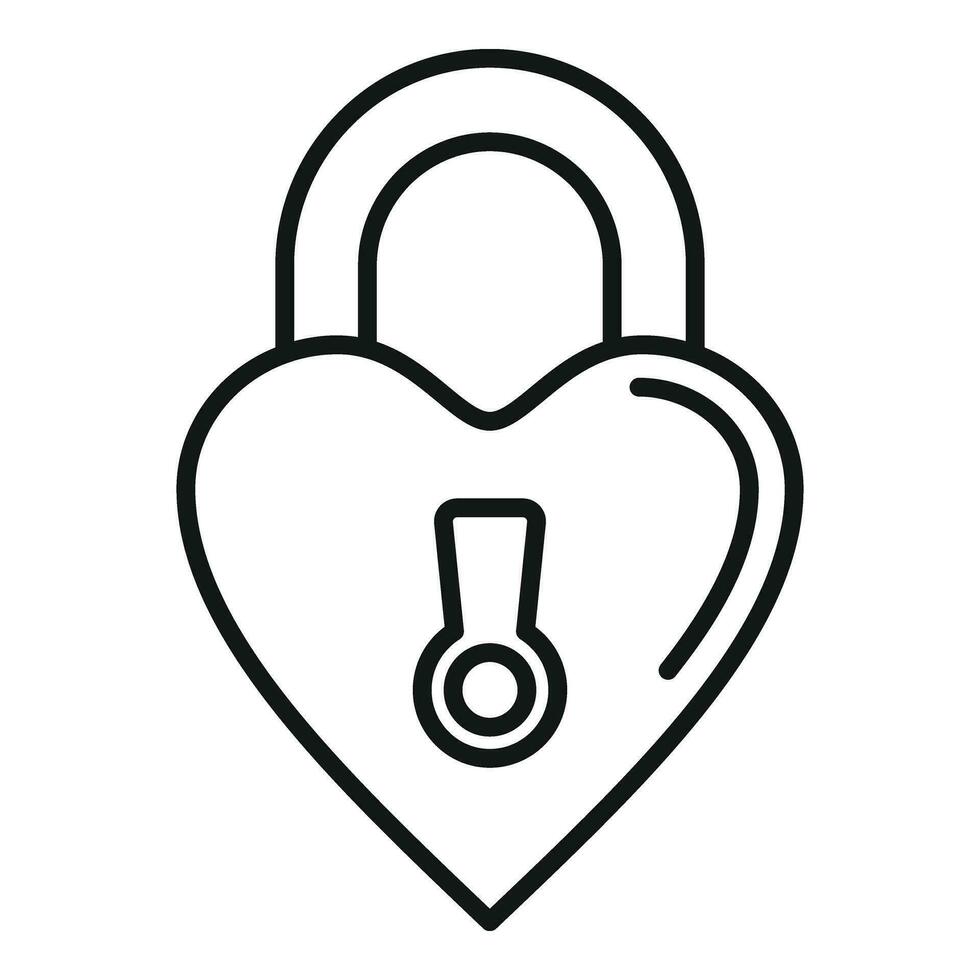 Heart padlock icon outline vector. Event planner vector
