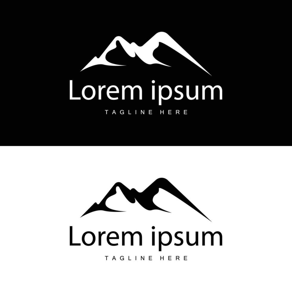 Mountain Logo Design Vector Landscape Template Silhouette Simple Illustration For Brand