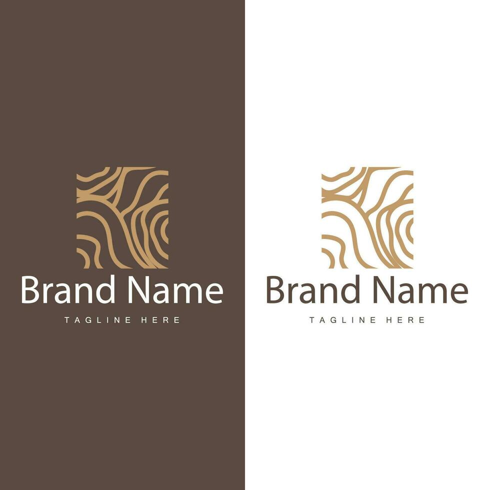 Wood logo design structure layers forest tree bark vector template