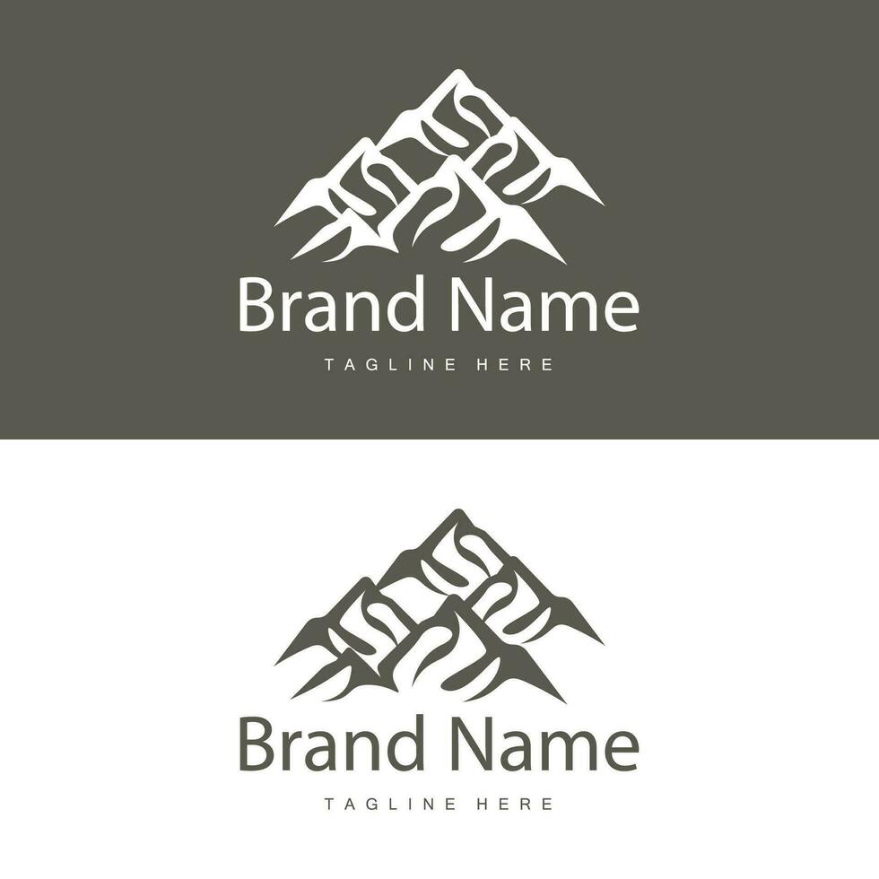 Mountain Logo Design Vector Landscape Template Silhouette Simple Illustration For Brand