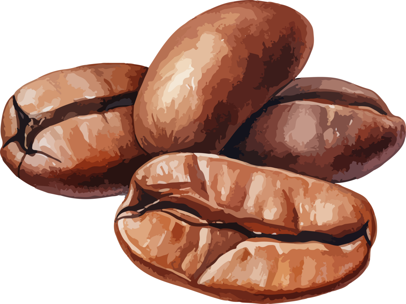 AI generated Coffee bean clipart design illustration png