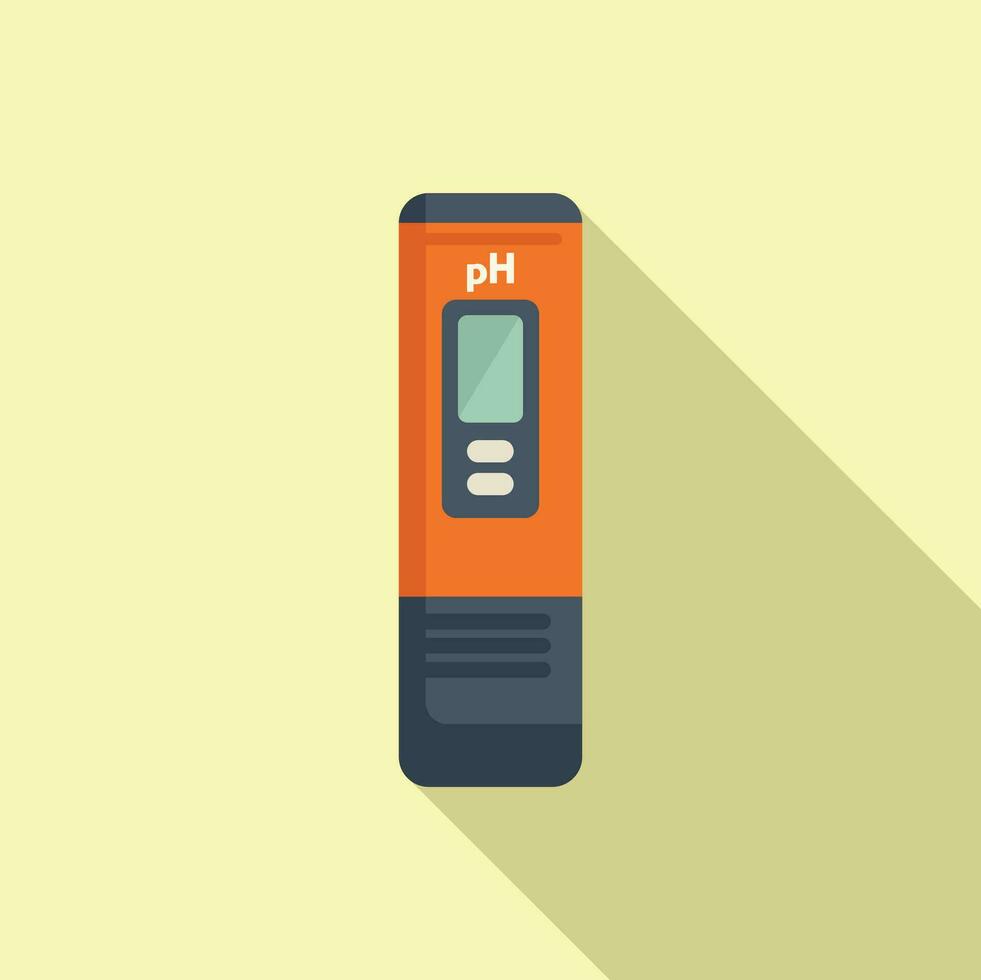 Computer ph meter icon flat vector. Soil measure vector