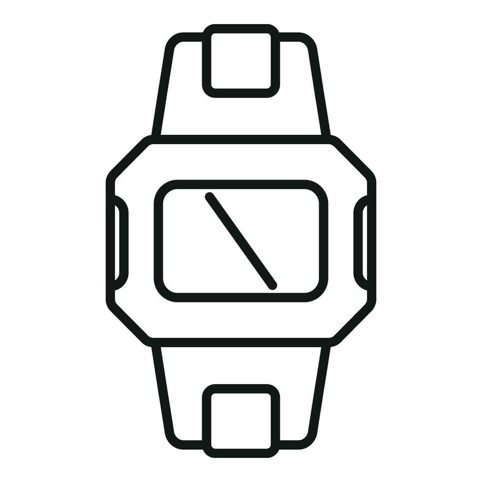 Big smartwatch icon outline vector. Data sport vector