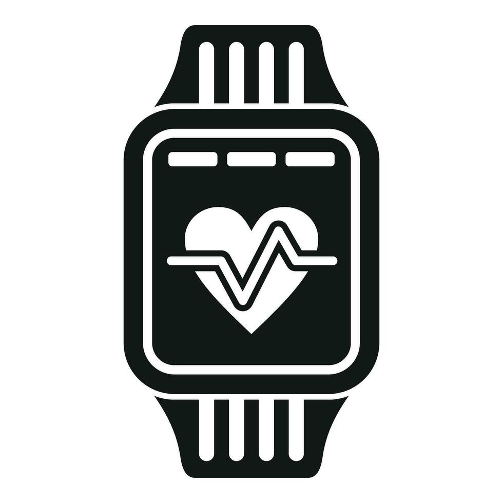 Heart rate smartwatch icon simple vector. Run healthcare vector