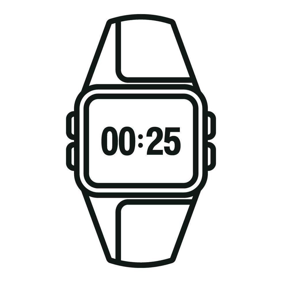 Data clock smartwatch icon outline vector. Network band app vector