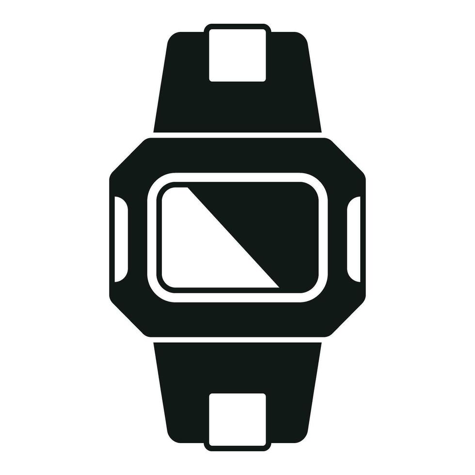 Big smartwatch icon simple vector. Data sport vector