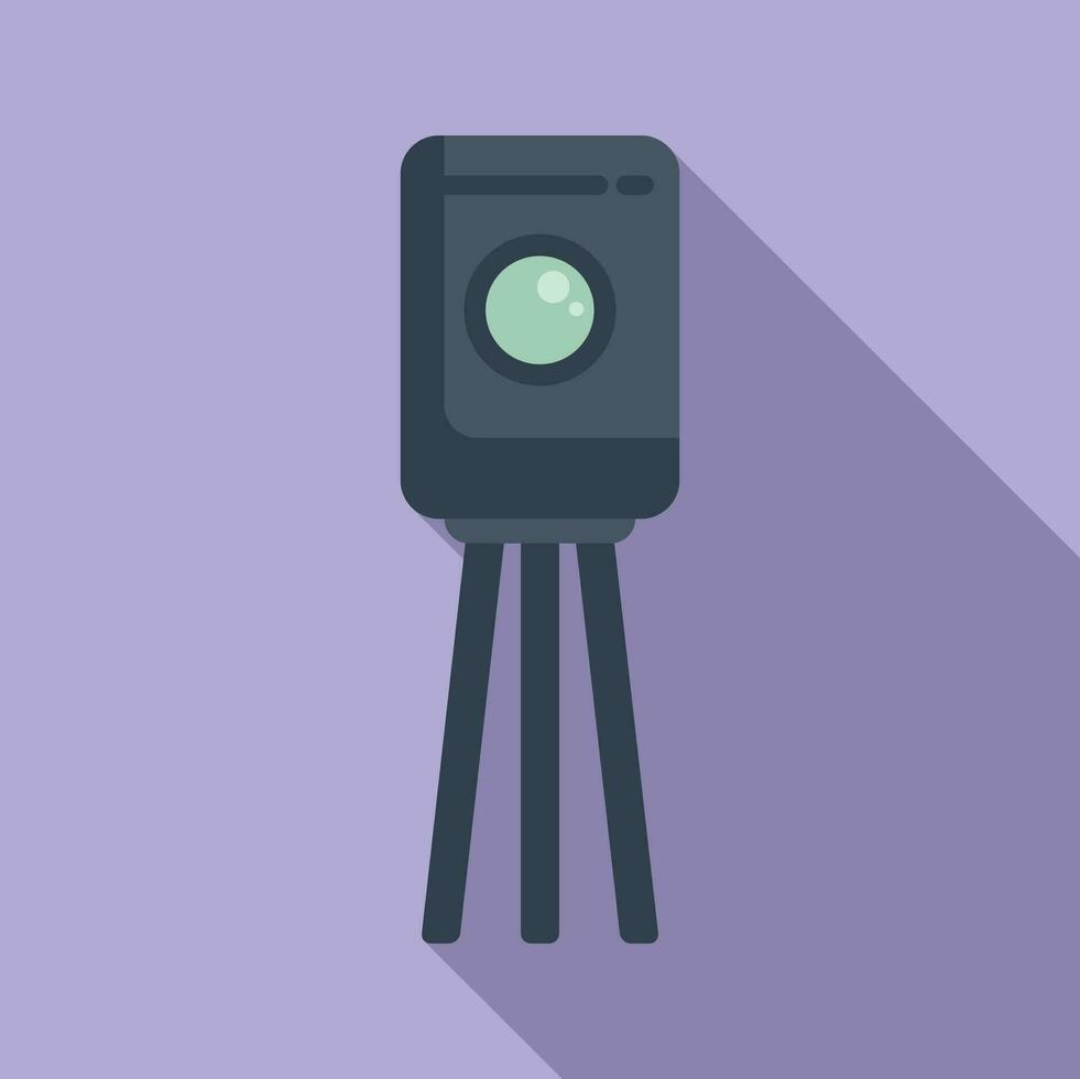 Stand limit control speed icon flat vector. Road traffic cam vector