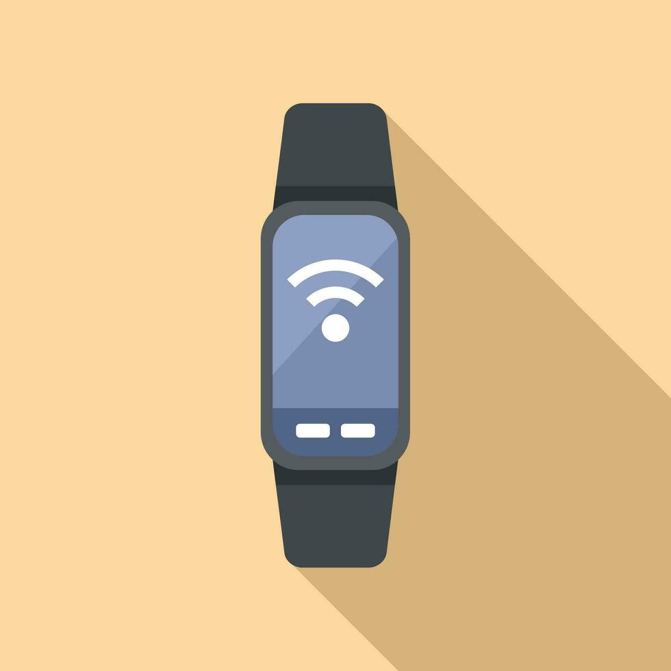 Wifi fitness band icon flat vector. Watch app vector