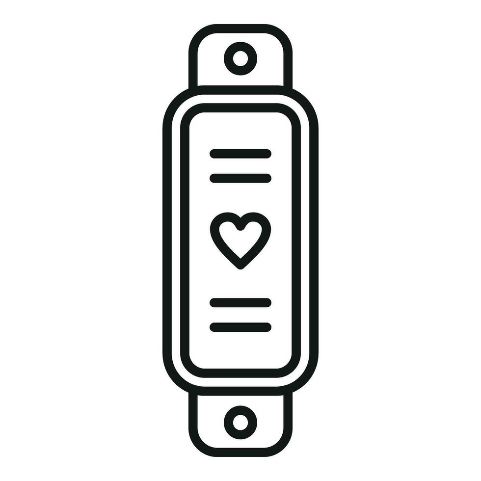 Smart band data icon outline vector. Sport data network vector