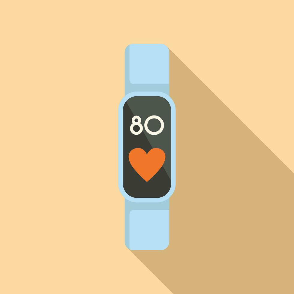 Run fitness band icon flat vector. Gym counter vector