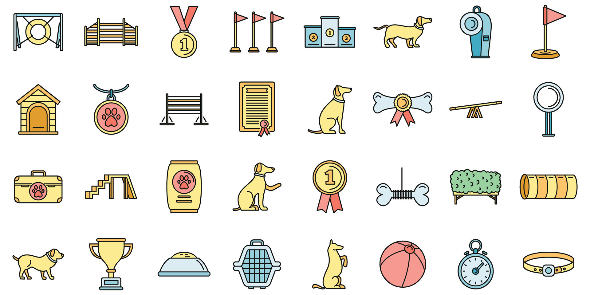 Dog Training Course Icons Set Vector Color 35511280 Vector Art At Vecteezy dog-training-course-icons-set-vector-color-35511280-vector-art-at-vecteezy