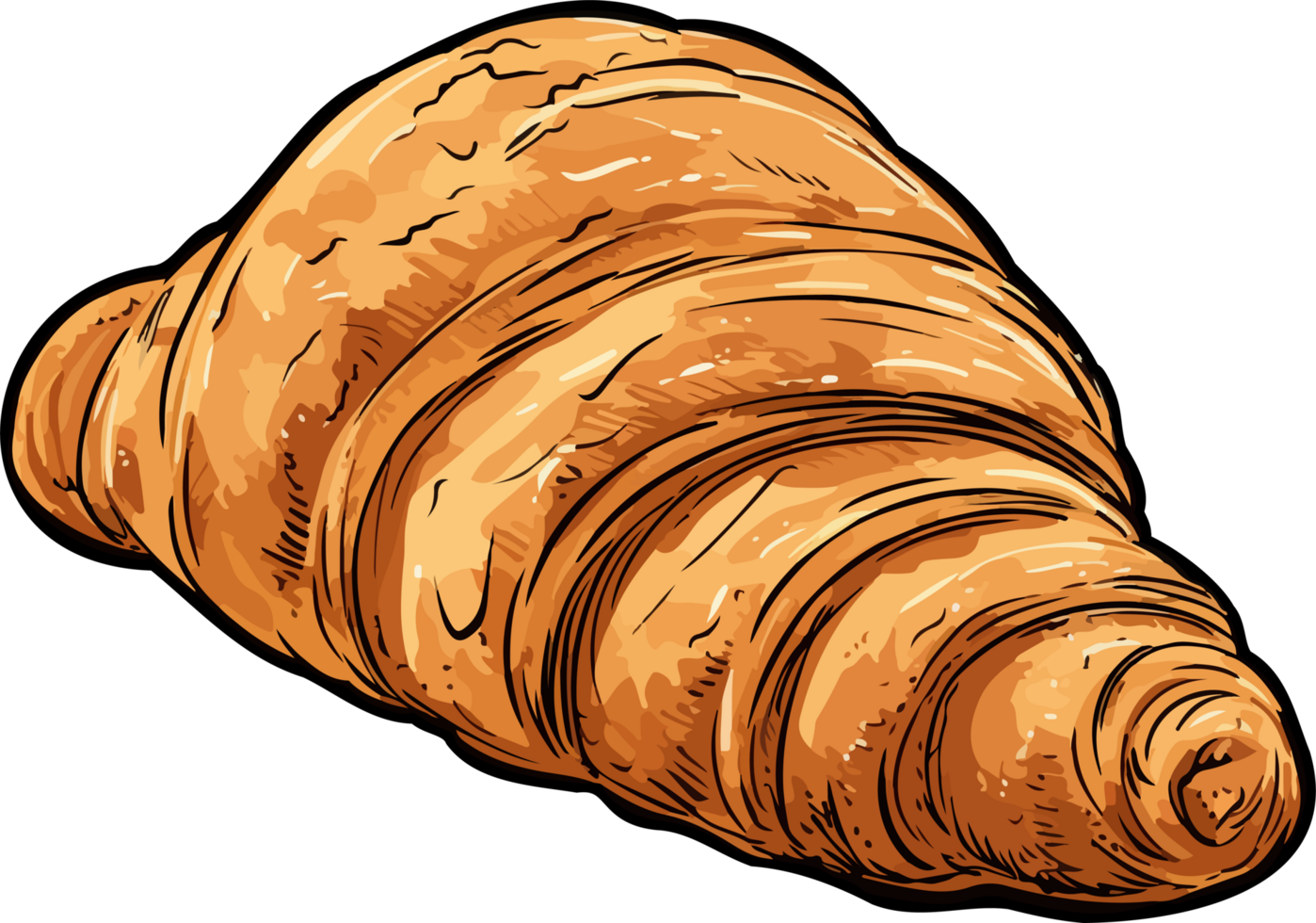 AI generated Croissant clipart design illustration png