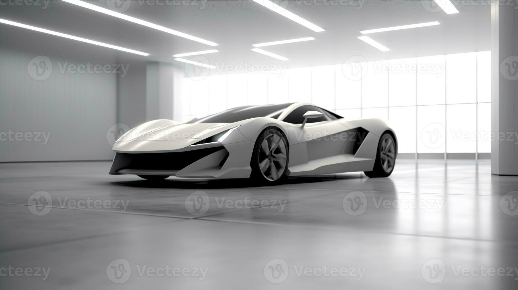 AI generated Futuristic sports vehicle car in the abstract style background photo