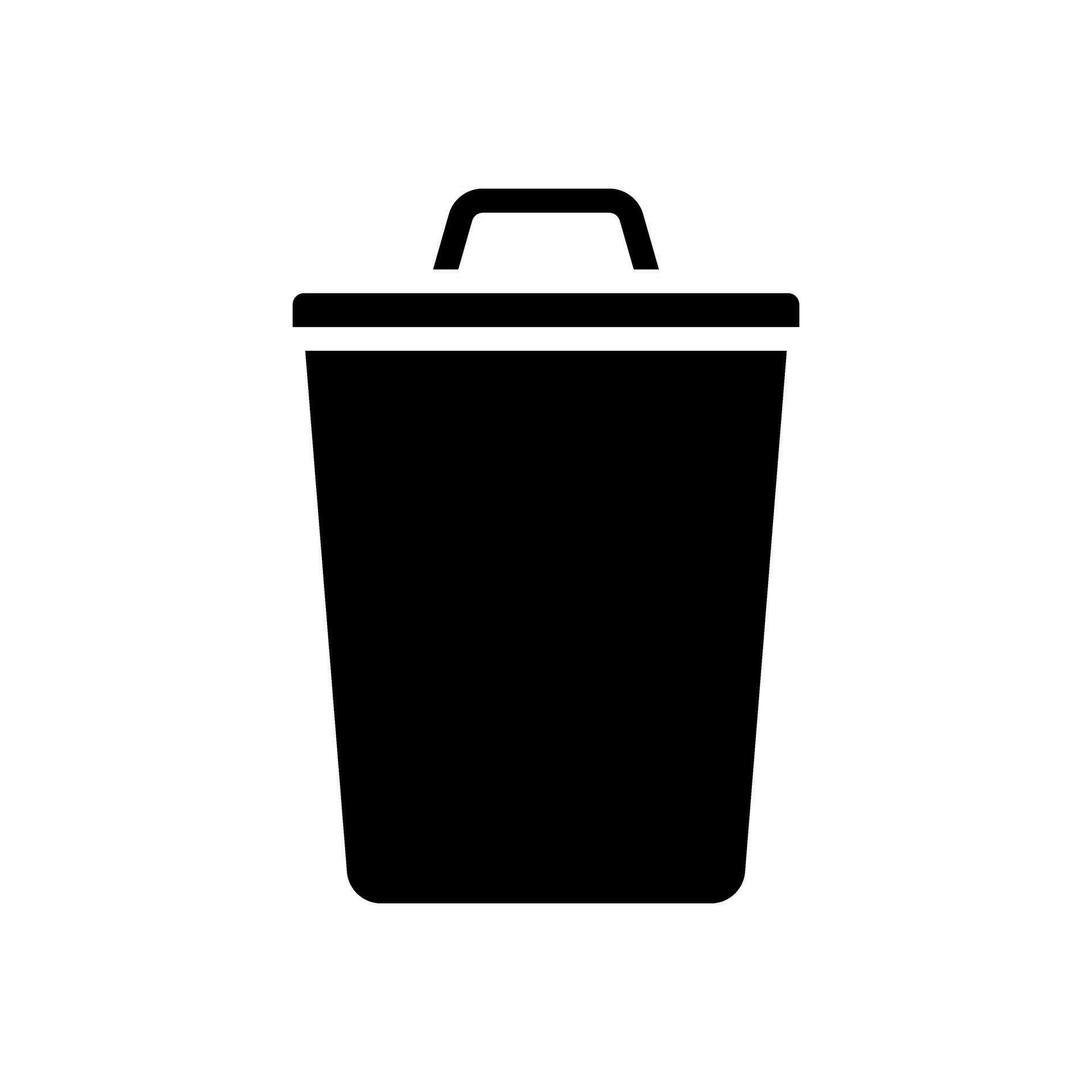Trash can vector icon. Garbage illustration sign. Waste symbol or logo