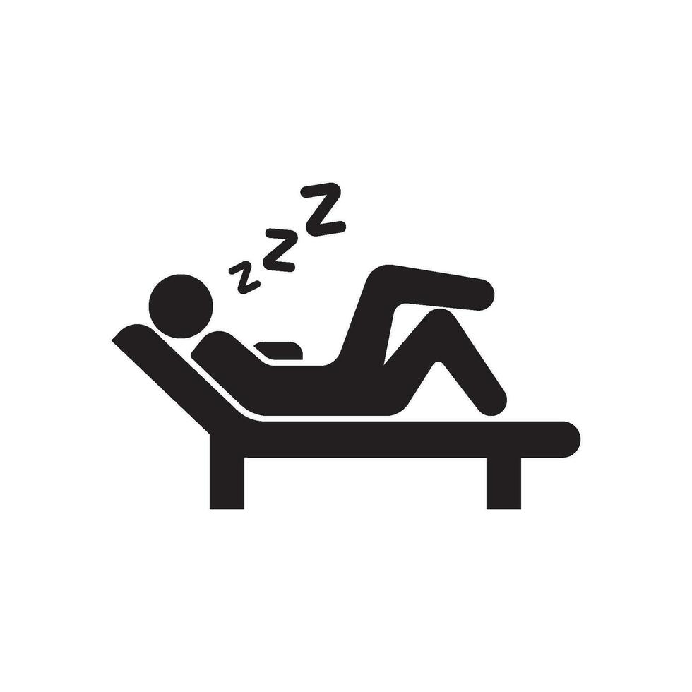 Sleeping person logo icon, vector illustration design