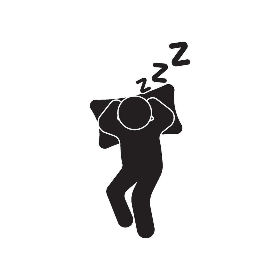 Sleeping person logo icon, vector illustration design