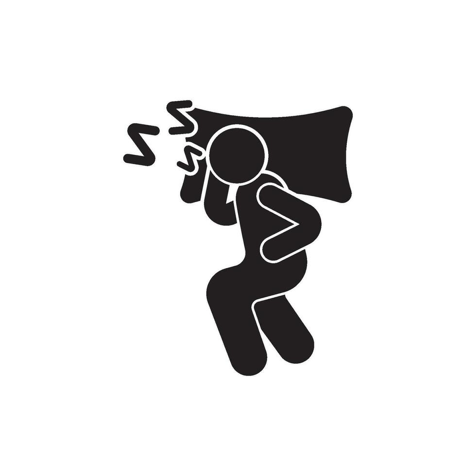 Sleeping person logo icon, vector illustration design