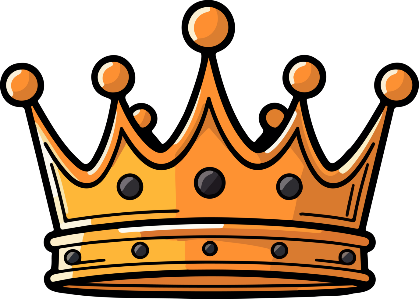 AI generated King crown clipart design illustration png