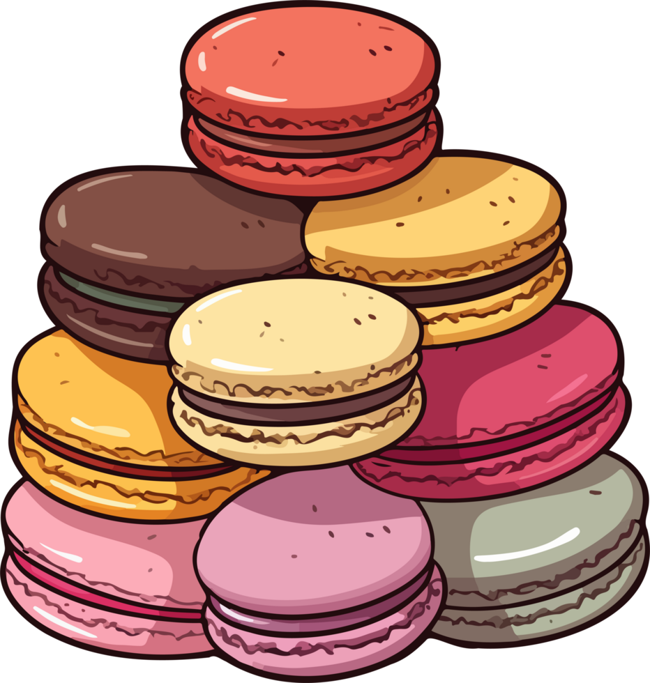 ai genererad macarons ClipArt design illustration png