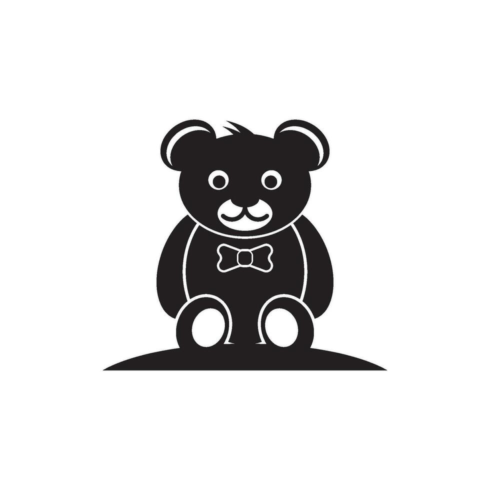 osito de peluche oso logo icono, vector ilustración diseño