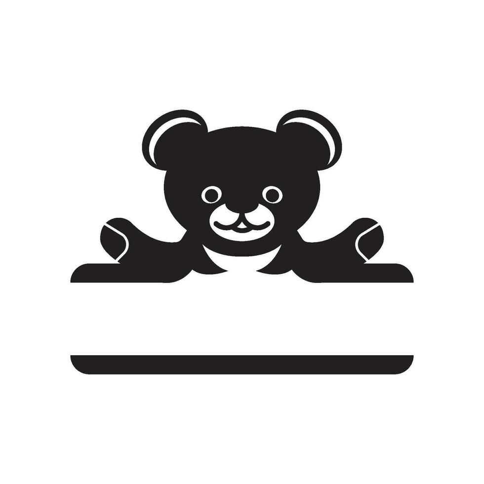 Teddy bear logo icon, vector illustration design