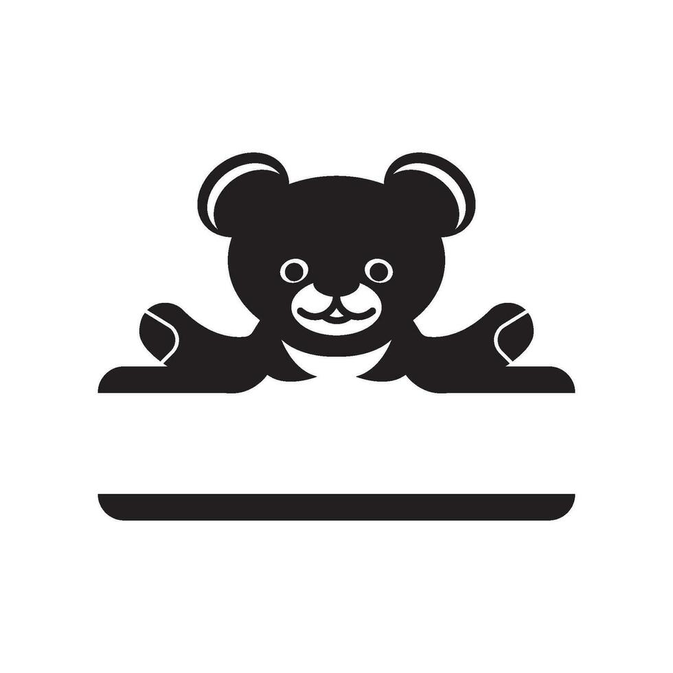 osito de peluche oso logo icono, vector ilustración diseño