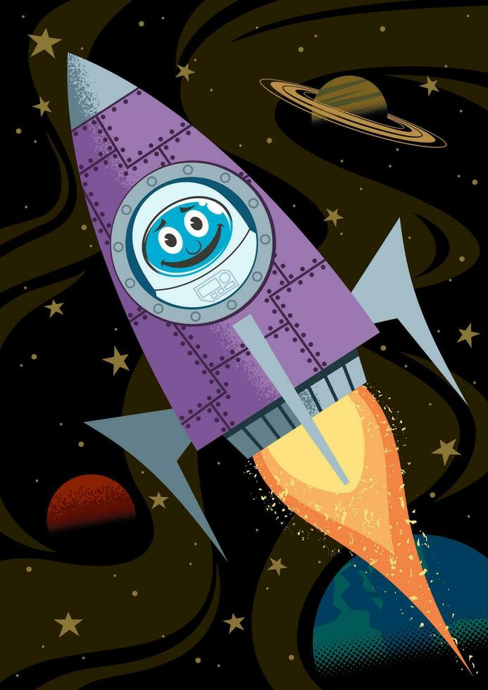 In Space Cartoon vector