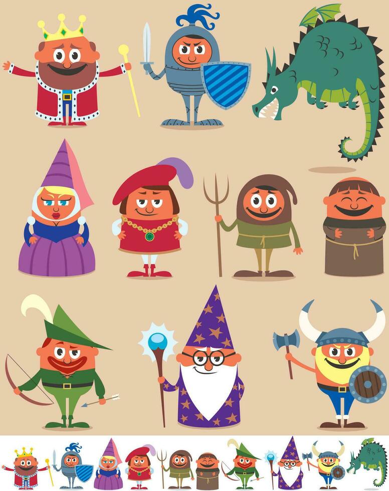 Medieval People Set vector