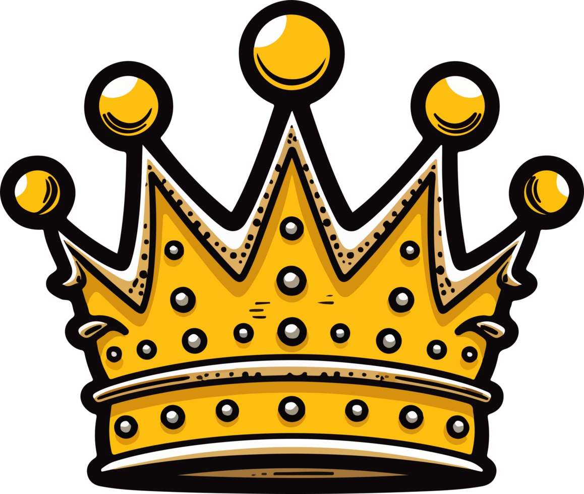 AI generated King crown clipart design illustration png