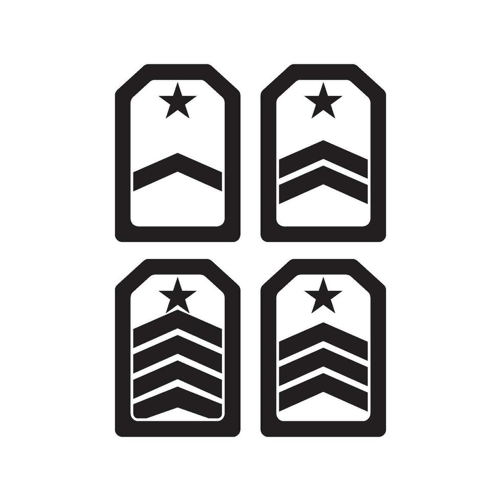 militar rango icono logo vector diseño modelo