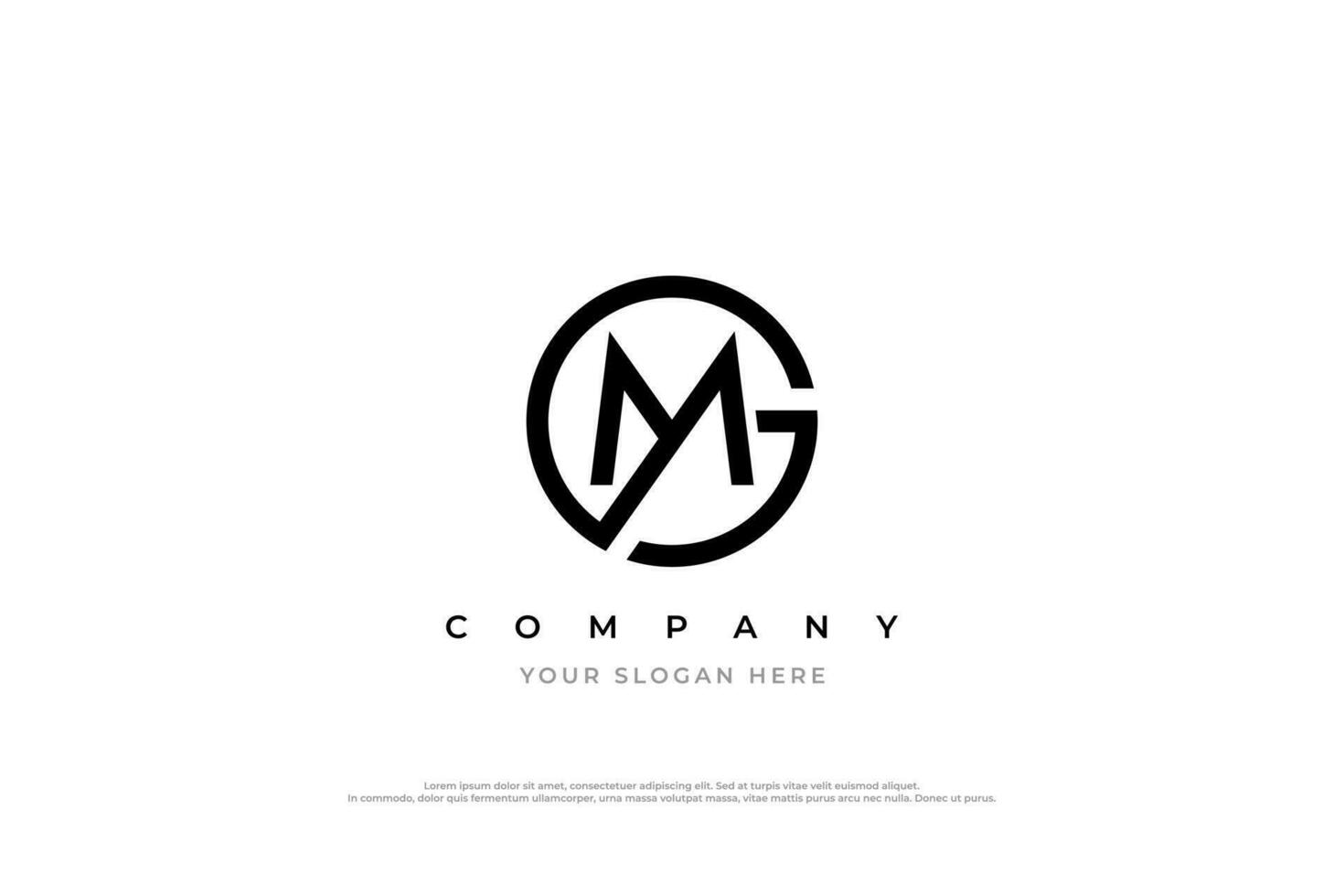 Simple Letter MG or GM Logo Design vector