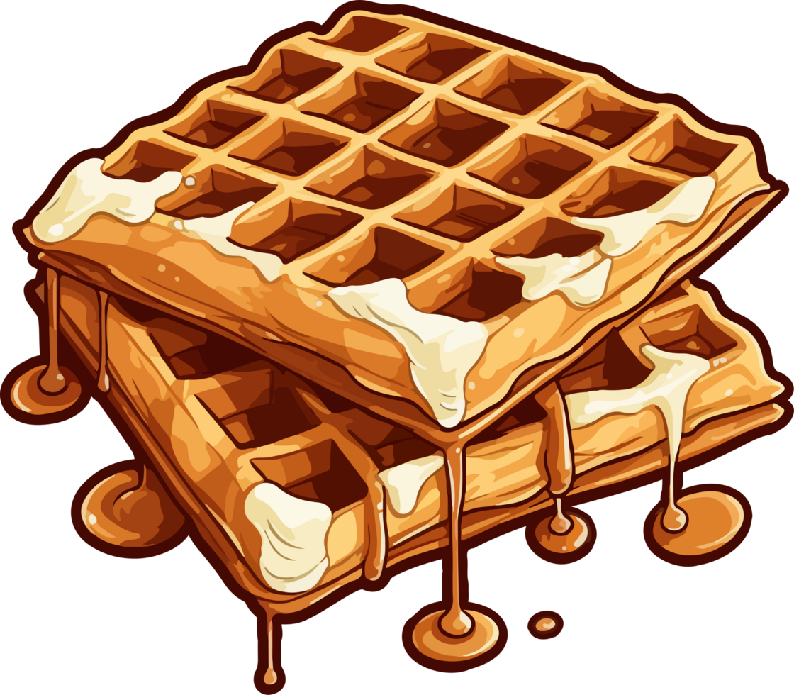 AI generated Waffle clipart design illustration png