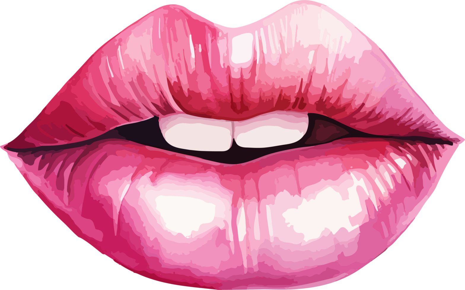 ai gegenereerd vrouw lippen clip art ontwerp illustratie png