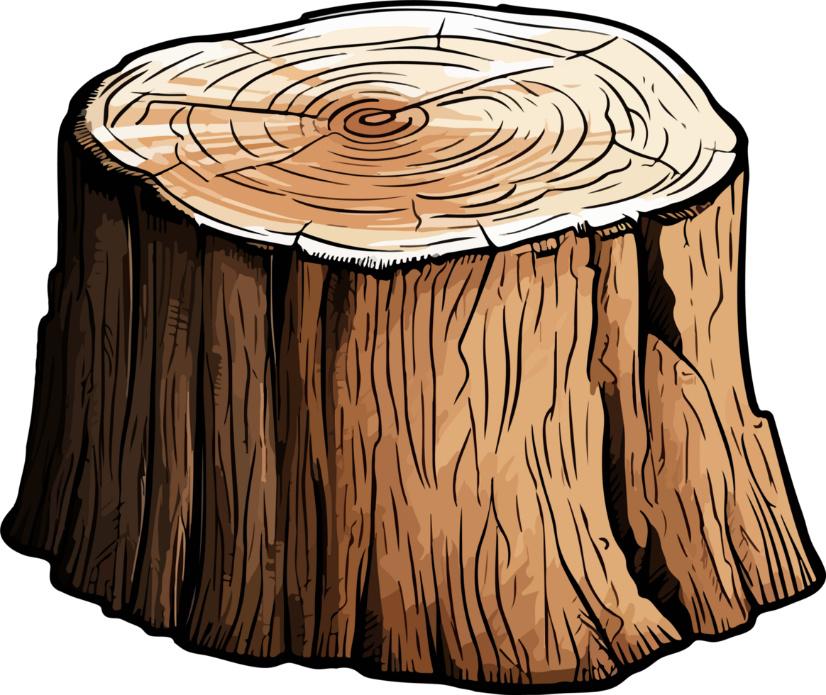 AI generated Tree stump clipart design illustration png