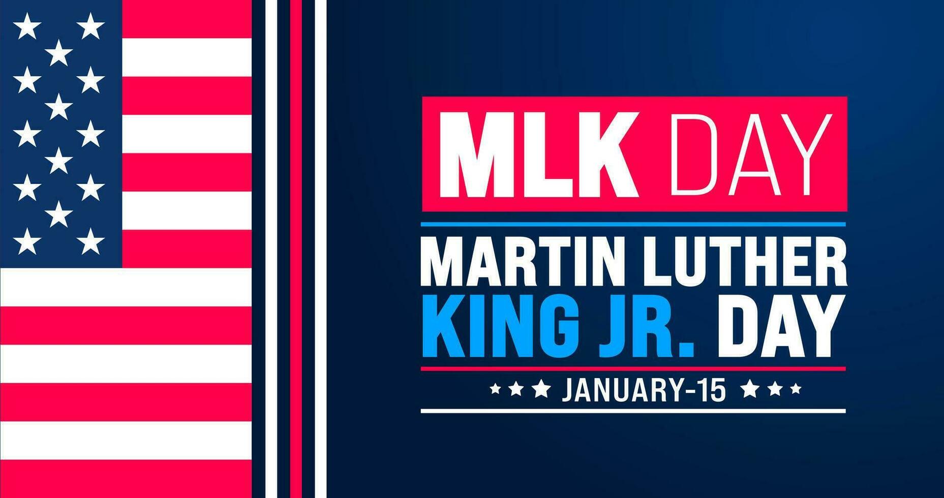 martín lutero rey, jr. día o mlk día antecedentes diseño modelo utilizar a fondo, bandera, cartel, tarjeta, libro cubrir, y póster diseño modelo con texto inscripción y estándar color. vector