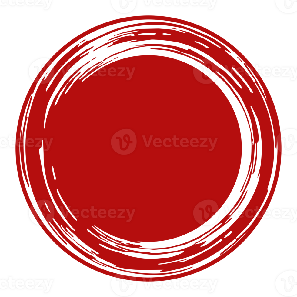 Zen Circle Icon Symbol on the Red Color. Zen Illustration for Logo, Art Frame, Art Illustration, Website or Graphic Design Element. Format PNG