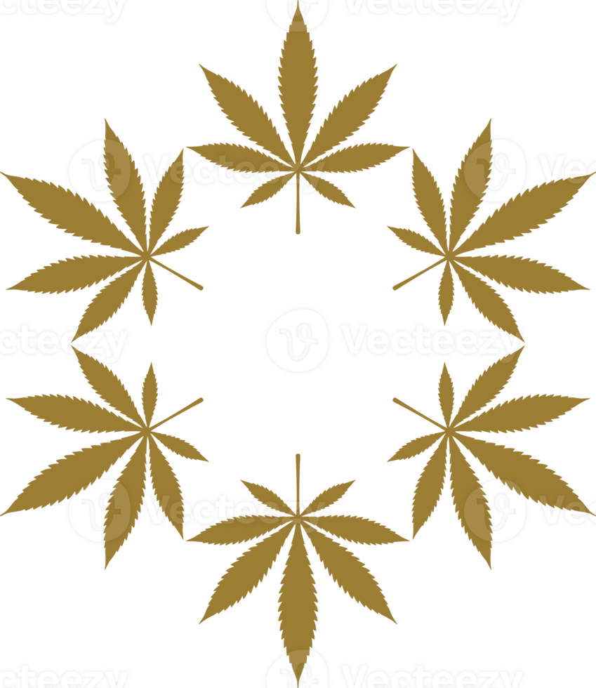 Marijuana Leaf Silhouette Composition, can use for Decoration, Ornate, Wallpaper, Cover, Art Illustration, Textile, Fabric, Fashion, or Graphic Design Element. Format PNG