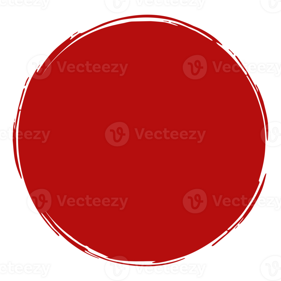 Zen Circle Icon Symbol on the Red Color. Zen Illustration for Logo, Art Frame, Art Illustration, Website or Graphic Design Element. Format PNG