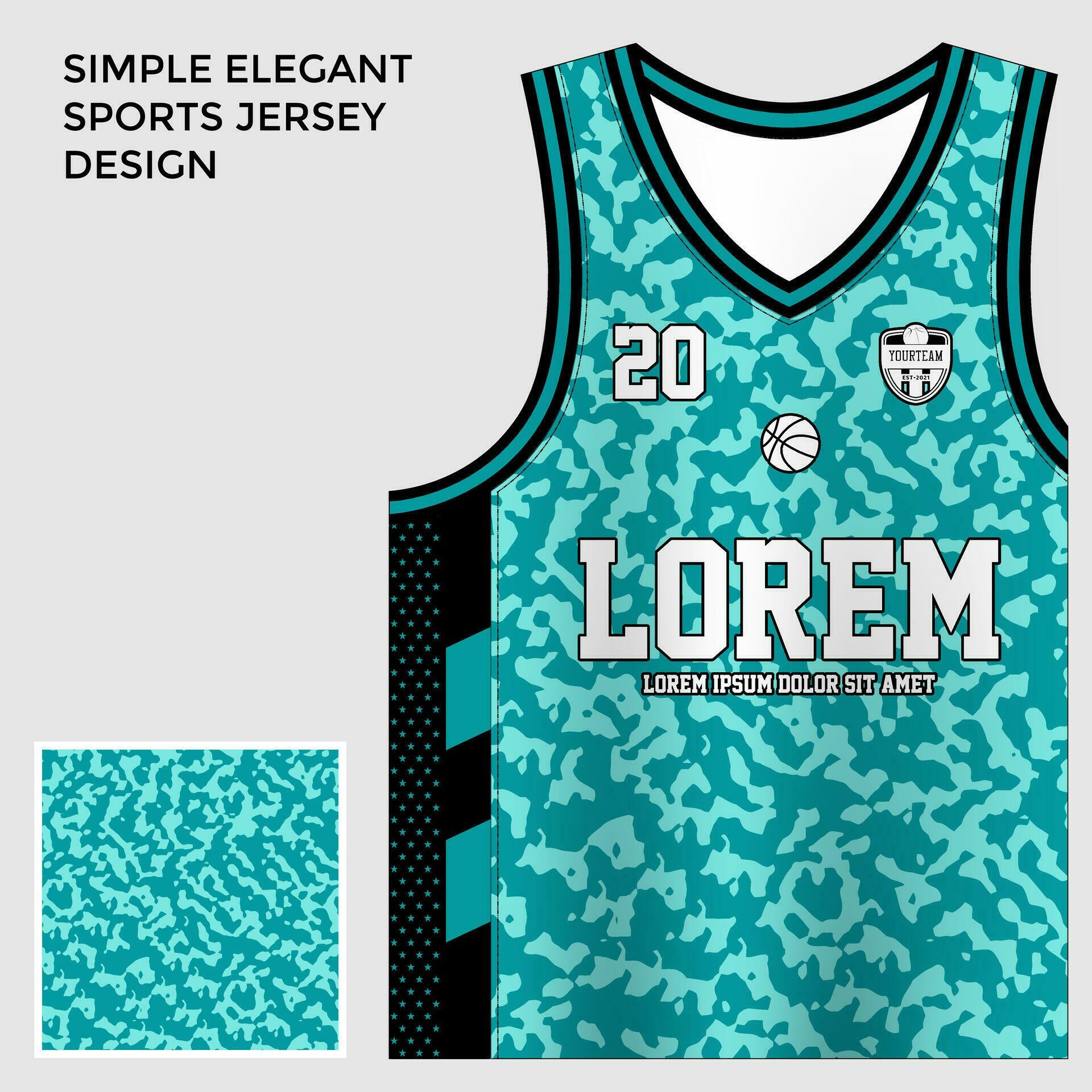 tosca green sublimation basketball jersey template 35512539 Vector Art