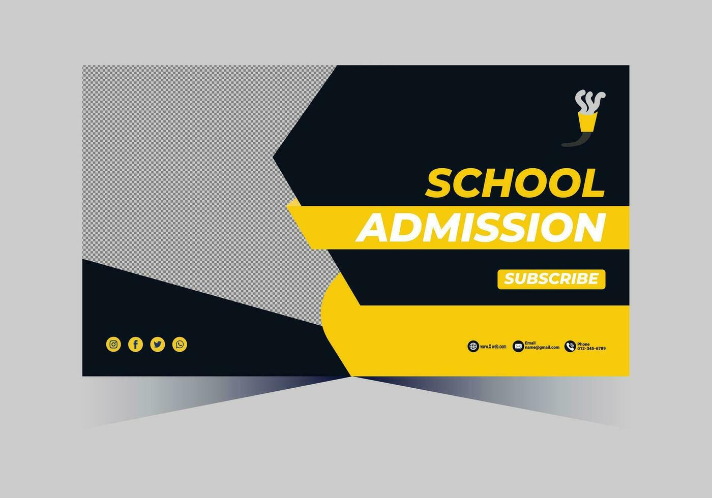 youtube thumbnail design for any videos and web banner template vector