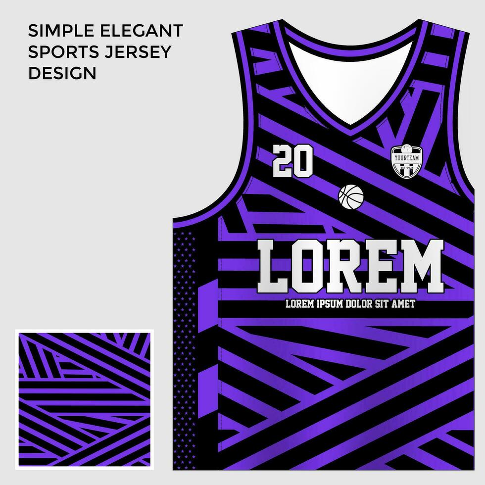 purple sublimation basketball jersey template vector