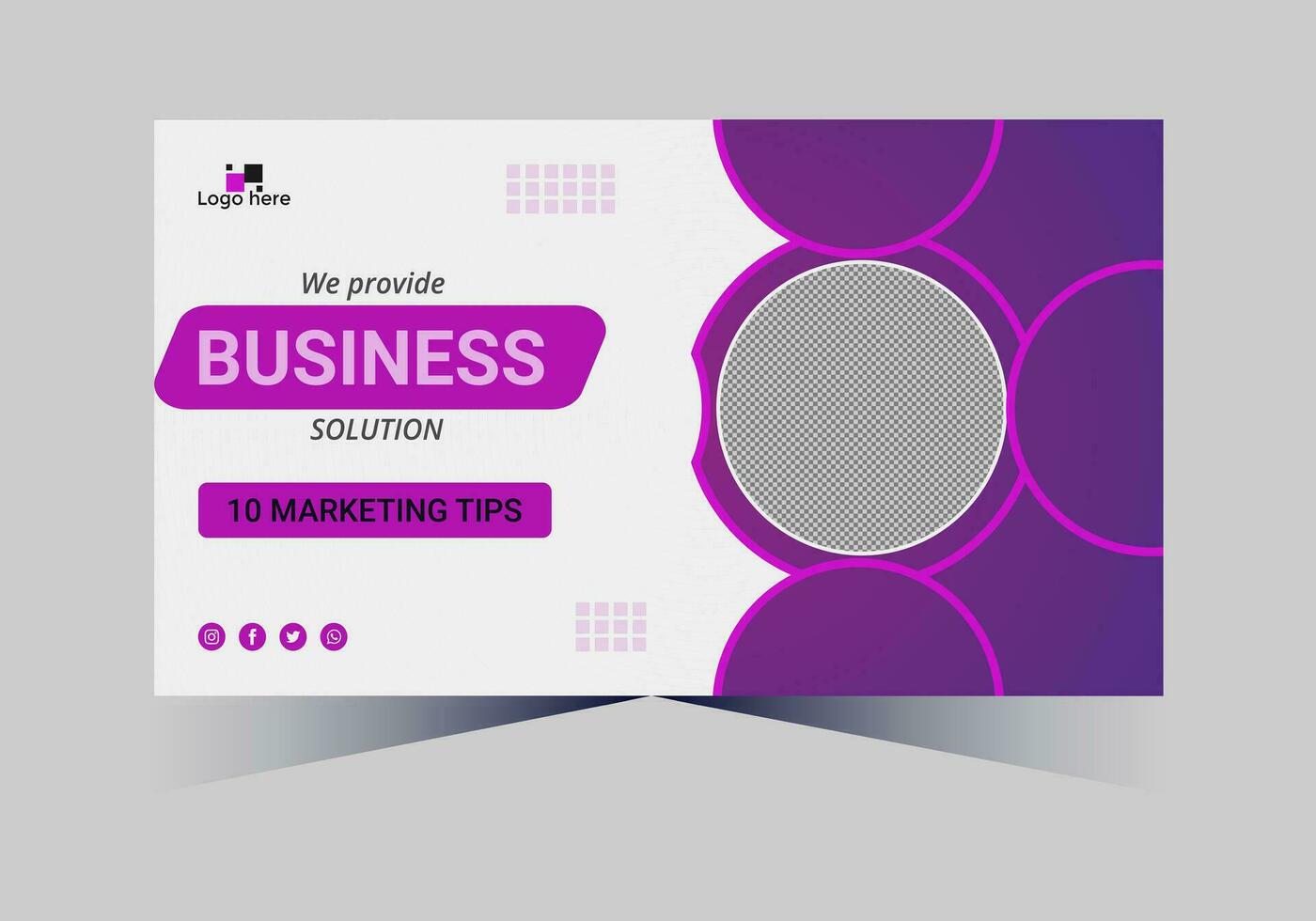 youtube thumbnail design for any videos and web banner template vector