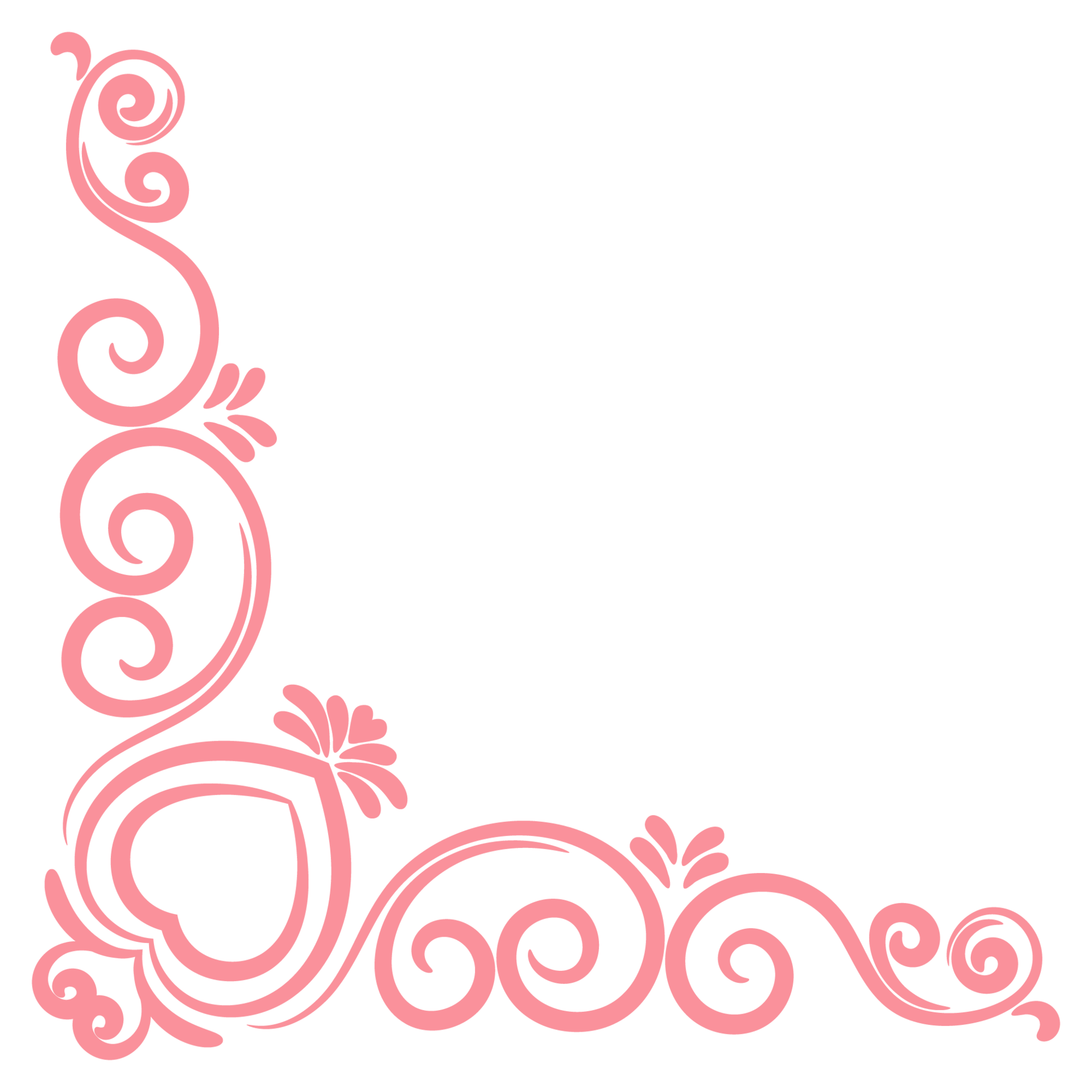 Pink vintage corner, thin line Victorian Middle Ages Fancy black