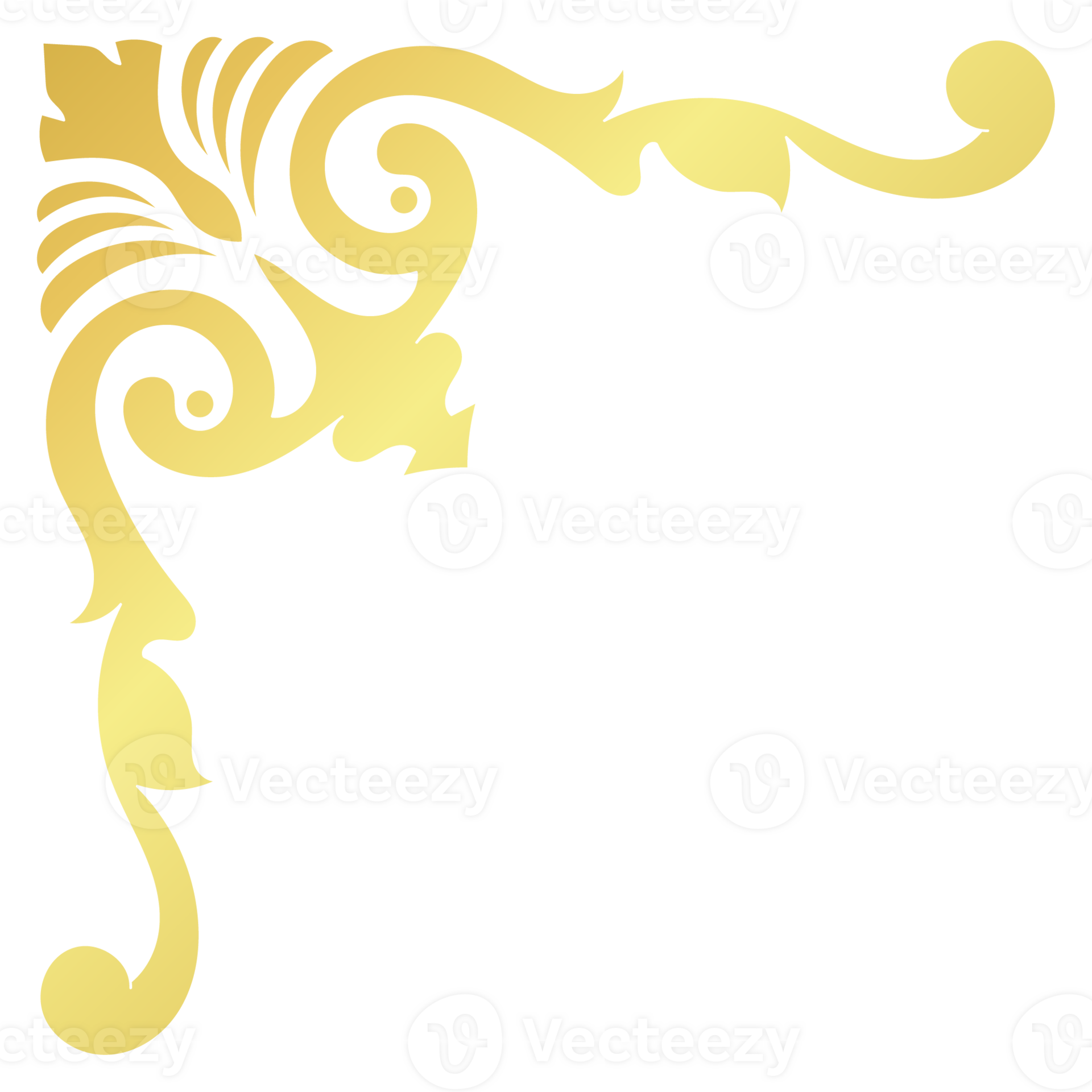 Gold vintage baroque corner ornament retro pattern antique style